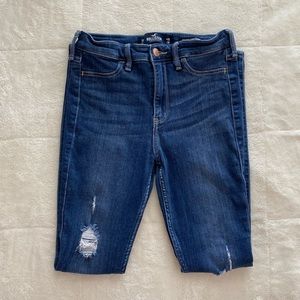 Hollister Dark Wash, Ripped Skinny Jeans/Jeggings